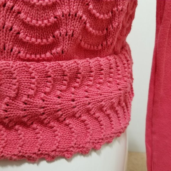 Free People cardigan Small crochet button front sweater pointelle NEEDS REPAIR - Picture 12 of 14